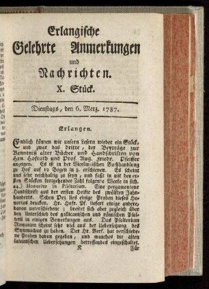 X. Stück. Dienstags, den 6. Merz. 1787.