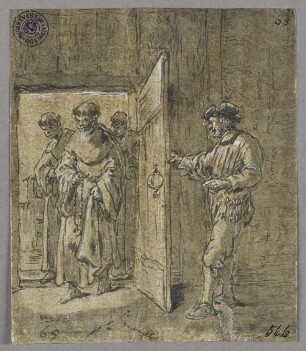 Eulenspiegel als Klosterpförtner, aus: "Geschichte des Till Eulenspiegel"