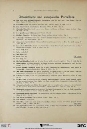 Ostasiatische und europäische Porzellane (Nr. 508-692)