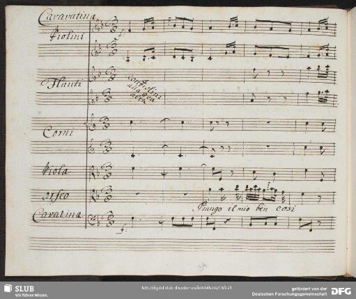 Cavatina: Piango il mio ben così