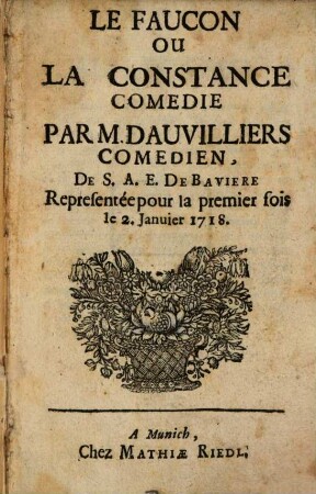 Le Faucon Ou La Constance Comedie