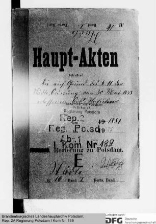 Ortsstatuten auf Grund des § 11 der Städteordnung vom 30. Mai 1853. Allgemeines