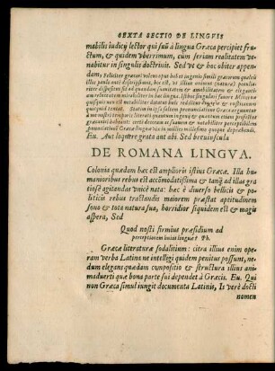 De Romana Lingua.