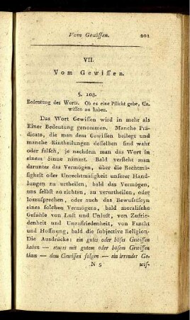 VII. Vom Gewissen.