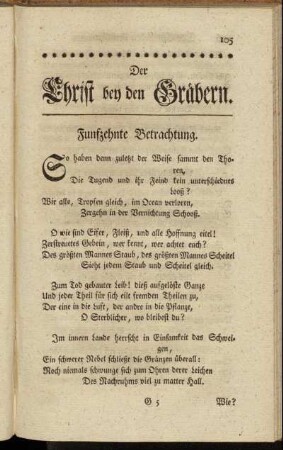 Funfzehnte Betrachtung. - Sechszehnte Betrachtung.