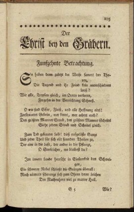Funfzehnte Betrachtung. - Sechszehnte Betrachtung.