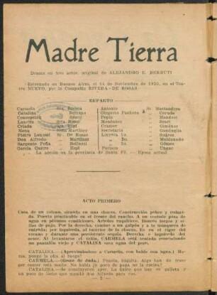 Madre tierra : drama en tres actos