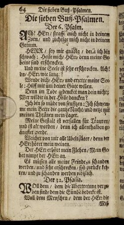 Die sieben Buß-Psalmen.