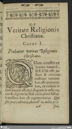 Caput I. Probatur veritas Religionis Christinae