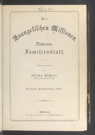 3.1897: Die Evangelischen Missionen : ill. Familienbl. : Zeitschr. d. Deutschen Evangelischen Missions-Hilfe