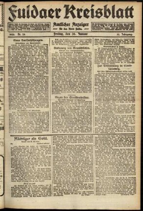 Ausgabe vom Freitag, den 30. Januar 1920.