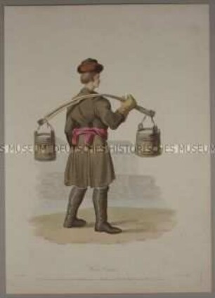 Berufsdarstellung - Wasserträger in volkstümlicher Tracht