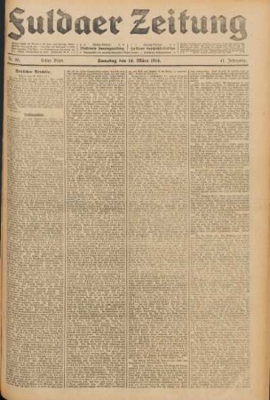 Ausgabe vom Samstag, den 14. März 1914.