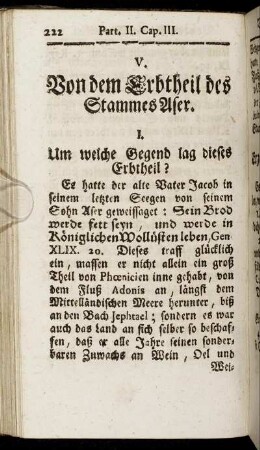 V. Von dem Erbtheil des Stammes Aser.