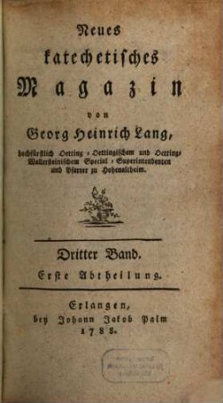 Neues katechetisches Magazin, 3.1788