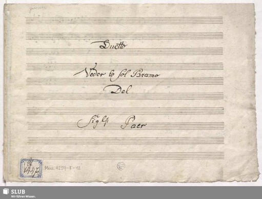 La virtù al cimento. Excerpts - Mus.4259-F-12 : S (2), orch