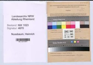 Entnazifizierung Heinrich Nussbaum , geb. 13.12.1900 (Lehrer)