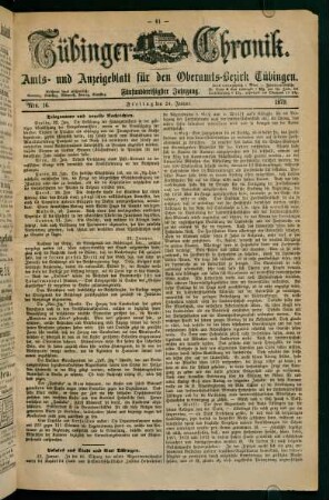 24. Januar (Nro. 16) - 31. Januar (Nro. 21)