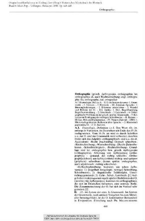 Orthographie (Kapitel A.I.-III.)