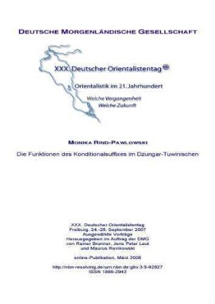 Die Funktionen des Konditionalsuffixes im Dzungar-Tuwinischen