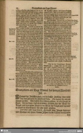 [Am Tage Thomae des heiligen Apostels]