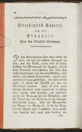 Dreißigstes Kapitel von der Klugheit.