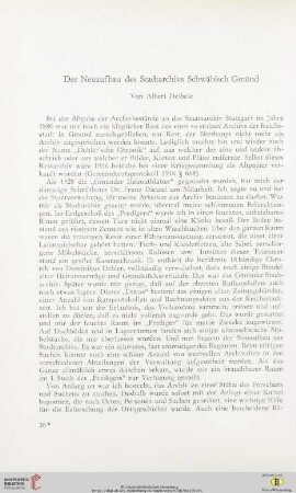 Der Neuaufbau des Stadtarchivs Schwäbisch Gmünd