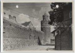 Pyritz, Stadtmauer mit Eulenturm