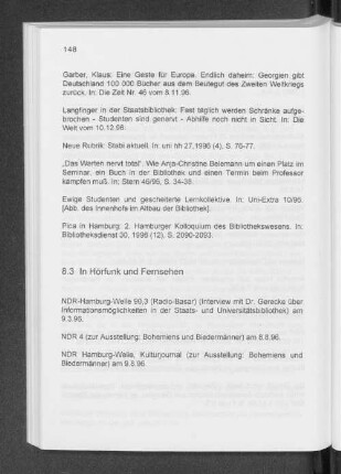 8.3 In Hörfunk und Fernsehen