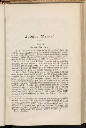 I. Capitel. Aeußerer Lebensgang