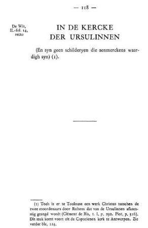 In De Kercke Der Ursulinnen