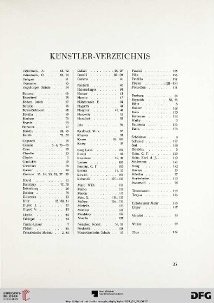Künstler-Verzeichnis