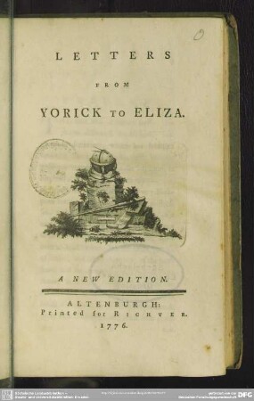 Letters From Yorick To Eliza