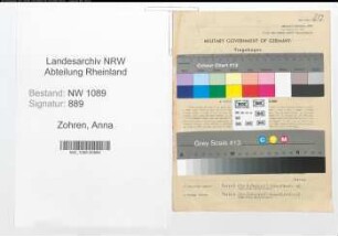 Entnazifizierung Anna Zohren , geb. 24.09.1919 ()