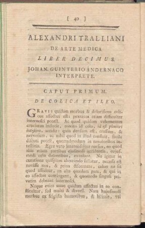 Alexandri Tralliani De Arte Medica Liber Decimus