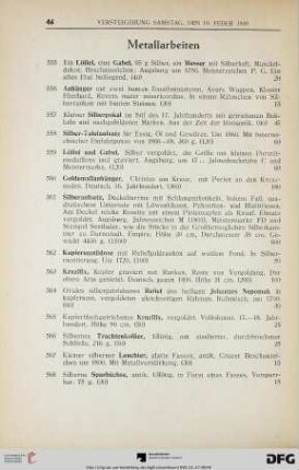 Metallarbeiten (Nr. 555-607)