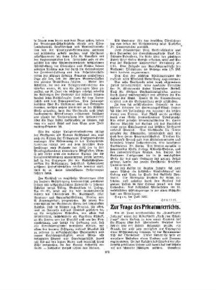 Zur Frage des Privatunterrichts