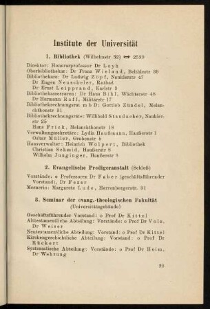 23-35, Institute der Universität