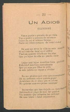 Un Adiós : (Canción)
