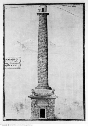 Desenhos das antigualhasRom, Trajanssäule - Os desenhos das antigualhas que vio Francisco d'Ollanda, pintor portugués (... 1539 - 1540 ...) / (Ministerio de Asuntos Exteriores Relaciones Culturales). Publicalos, con notas de estudio y preliminares el Prof. E. Tormo. - Madrid, 1940. - 257 S., 54 Bl. : Ill. : 4. -Reproducción facsimil del codice de Francisco d'Ollanda que se custodia en la Biblioteca del Escorial