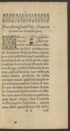 Praecellentissimi Viri, Domini et Fautores Honoratissimi.