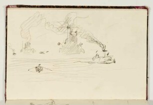 Studie mit Ruderboot und Dampfschiff - Dampfschiffe