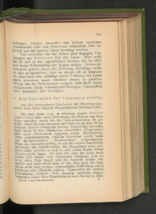 e. Die Operation der Cataracta senilis.