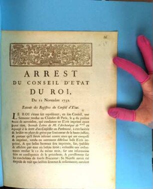 Arrest Du Conseil D'Etat Du Roi, Du 12 Novembre 1752 : Extrait des Registres du Conseil d'État