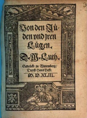 Von den Jüden und ihren lügen
