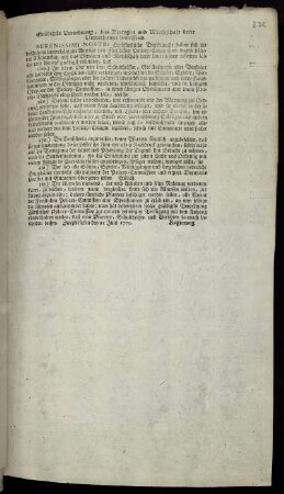 Gnädigste Verordnung, das Betragen und Wirthschaft derer Unterthanen betreffend : Zweybrücken den 21 Julii 1770.