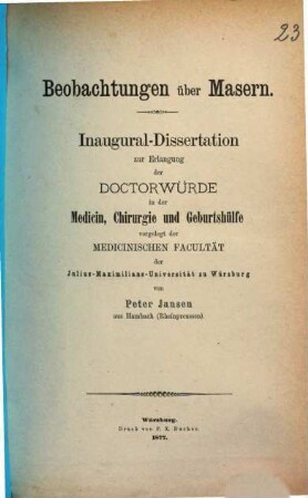 Beobachtungen über Masern