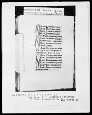 Gebetbuch des Konrad Peutinger — Initialen S und O, Folio 191verso