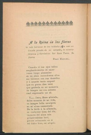 A la reina de la flores
