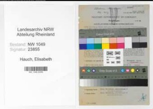 Entnazifizierung Elisabeth Hauch , geb. 19.11.1898 (Kaufmaennische Angestellte)
